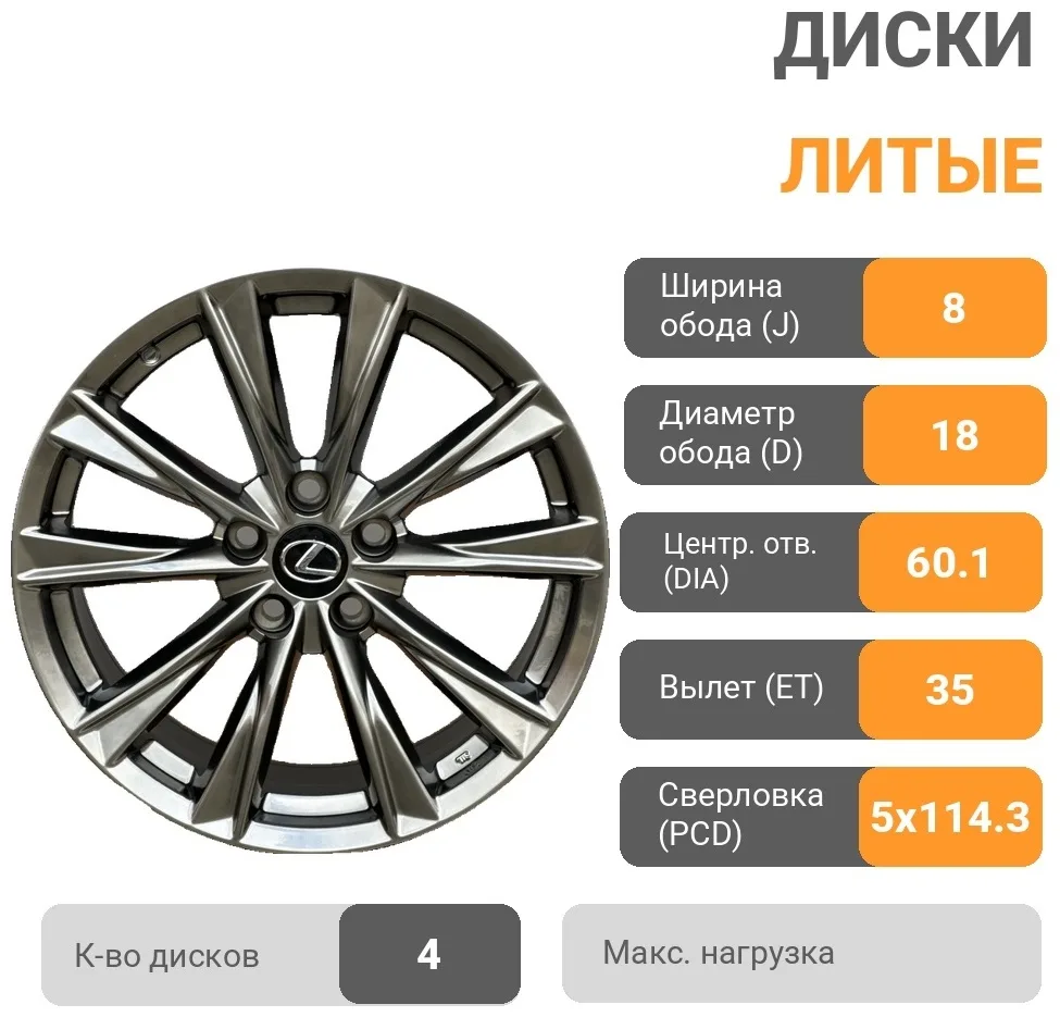 RNO 3202 8x18/5x114.3 D60.1 ET35 4 диска графит